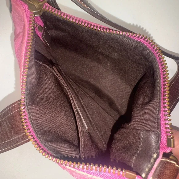 Coach Pink Suede Shoulder Bag - Picture 4 of 8